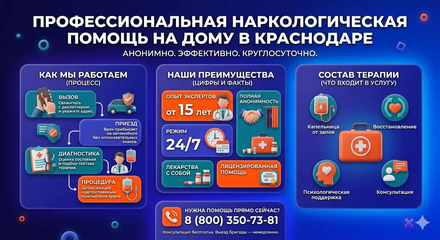 Инфографика о принципах лечения алкоголизма на дому в Нюрбе: этапы вызова нарколога, преимущества анонимной детоксикации и состав медицинской помощи.